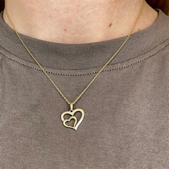 Halskette aus 8 kt. Gold mit Herzen von Siersbøl | 283 083 3