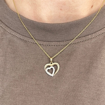 Halskette aus 8 kt. Gold mit Herzen von Siersbøl | 283 101CZ3
