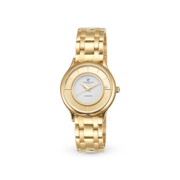 Christina Collect - Vergoldete Uhr mit weißem Zifferblatt | 335GW