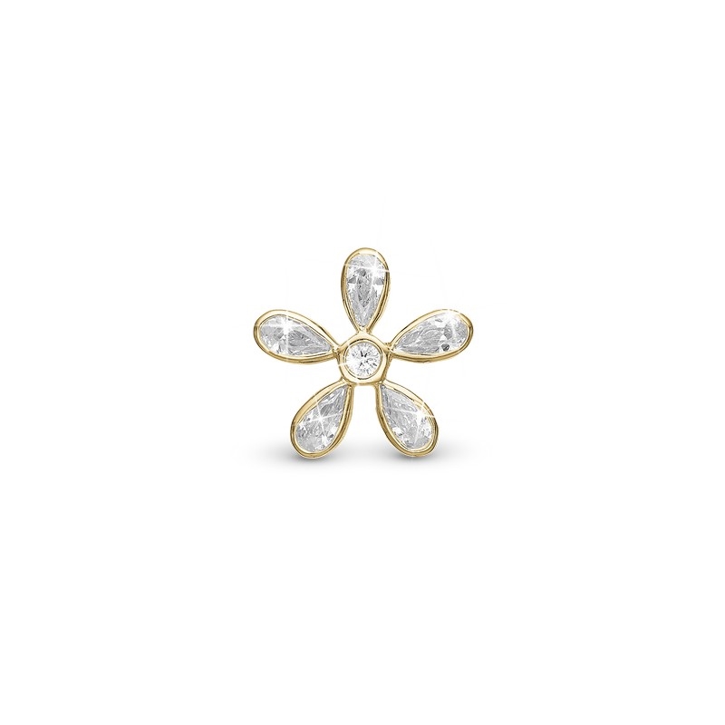 Christina Collect - Magic Flower White Charm in vergoldete silber