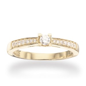 Kleopatra Queen Ring aus 14 Karat Gold mit 15 Diamanten