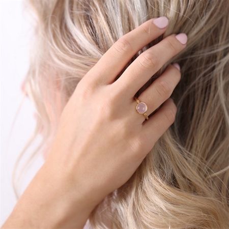 Christina Collect - PINK CHALCEDONY Ring aus vergoldetem Stahl silber 3.35.B