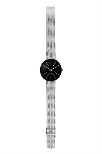 Arne Jacobsen Uhr - Banker - Ø 30 mm - Schwarzes Zifferblatt 53116