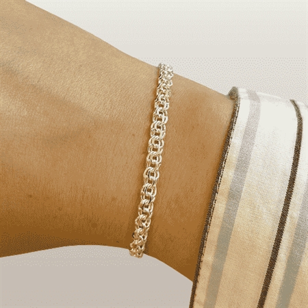 Bismark-Halskette und Armband aus Silber (Verschiedene Größen und Längen)