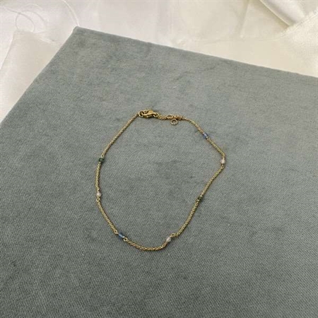 NordahlJewellery - Armband mit blau/grünen Perlen vergoldete