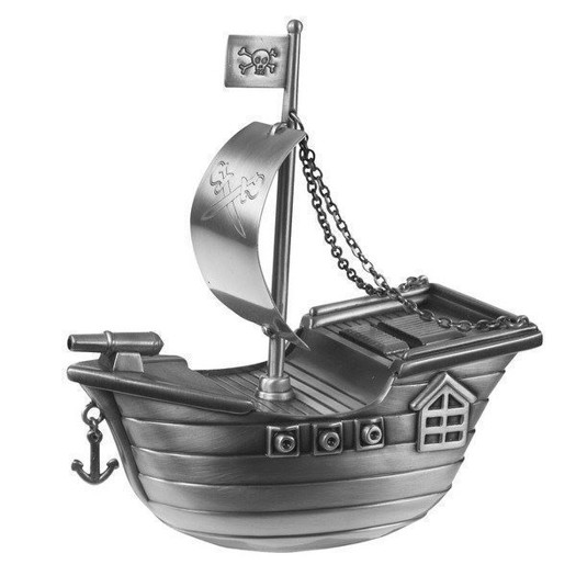 Piratenschiff Spardose - Zinn - Geschenk zur Taufe