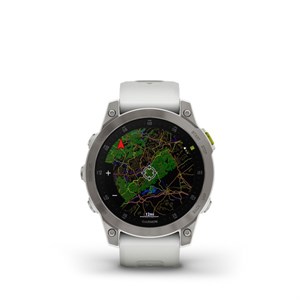 1 GARMIN - Epix (Sapphire) Gen 2 Smartwatch in weißem Titan mit Silikonarmband