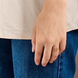 Pernille Corydon - Bucht vergoldeter ring  silber Modell