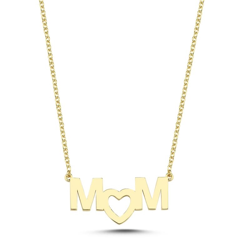 14 Karat Gold Mom Halskette mit Herz SAVE 10% off